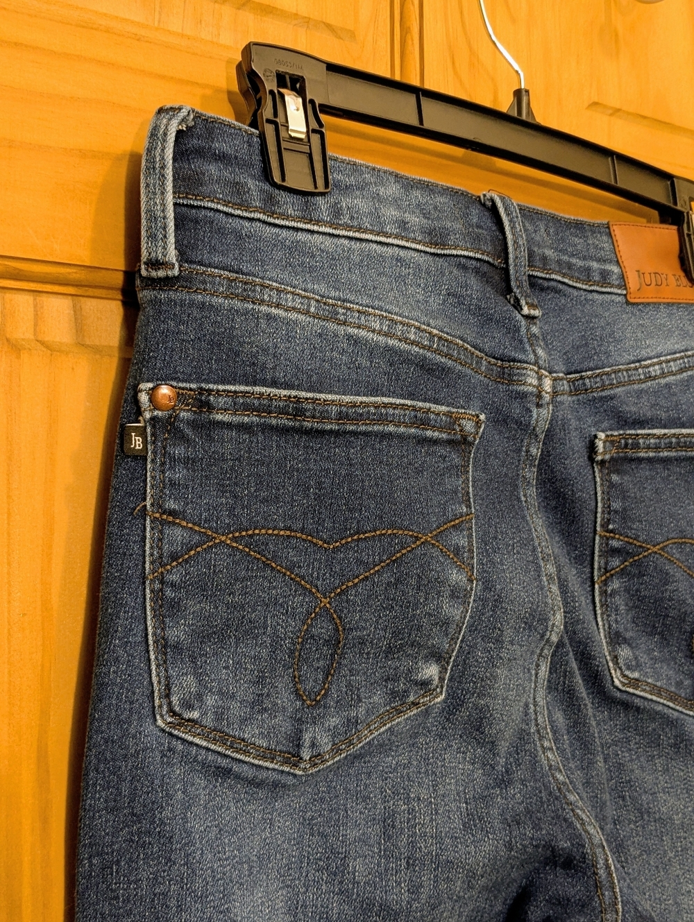 Judy Blue High Waist Dad Jeans Dark Wash Relaxed Distressed Straight 7/28 Denim - Picture 12 of 13